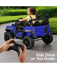 Best Choice Products Kids 24V 2-Seater Electric Ride-On Car Truck w/ Parent Control, Bluetooth, Led Lights