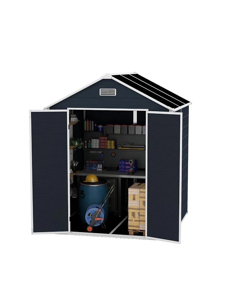 Streamdale Furniture 6x6 Resin Storage Shed - Waterproof Uv Proof Dark Gray