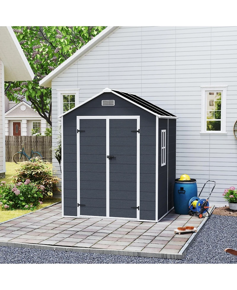 Streamdale Furniture 6x6 Resin Storage Shed - Waterproof Uv Proof Dark Gray