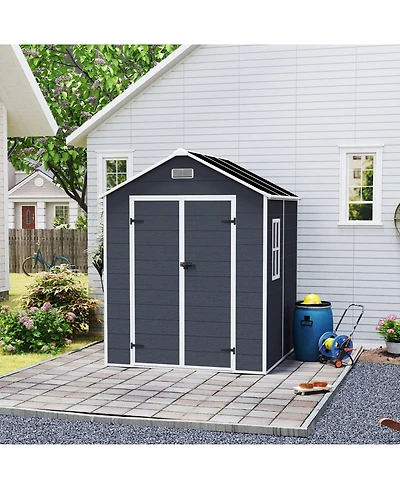 Streamdale Furniture 6x6 Resin Storage Shed - Waterproof Uv Proof Dark Gray