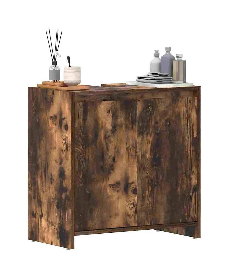 Boyel Living 24" Tall Modern Bathroom Cabinet with 2 Doors for Laundry Rooms or Washrooms