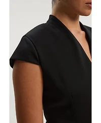 Karen Millen Women's Asymmetric Front Tailored Midi Dress