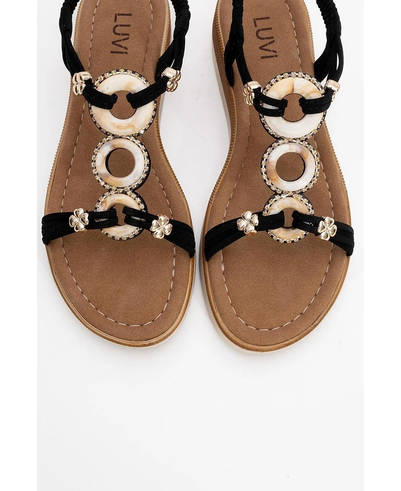 Prologue Shoes Junes Buckle-Embellished Sandal (Women)