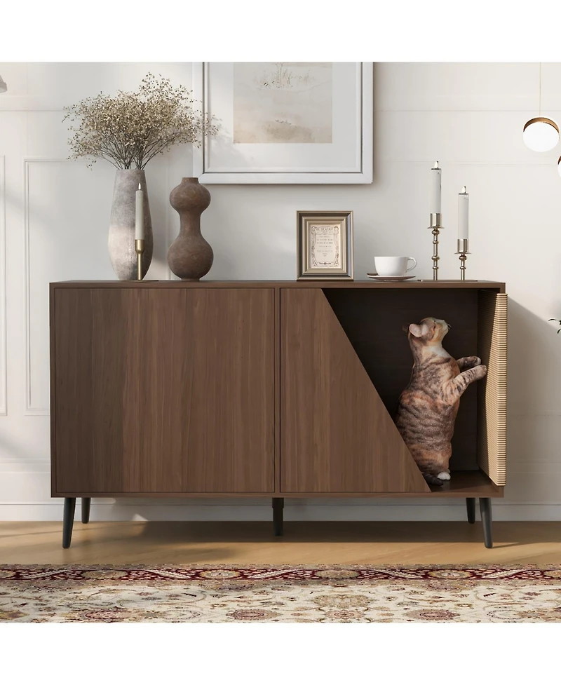 Streamdale Furniture Mid-Century Side Table with Storage