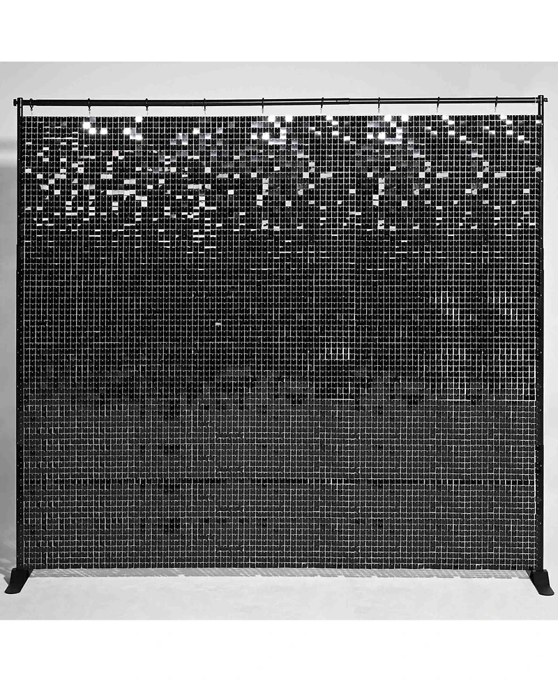 Instahibit 10x8 Ft Shimmer Wall Backdrop with Stand 72 Pcs Panels Decor for Wedding Party