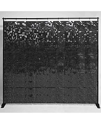 Instahibit 10x8 Ft Shimmer Wall Backdrop with Stand 72 Pcs Panels Decor for Wedding Party