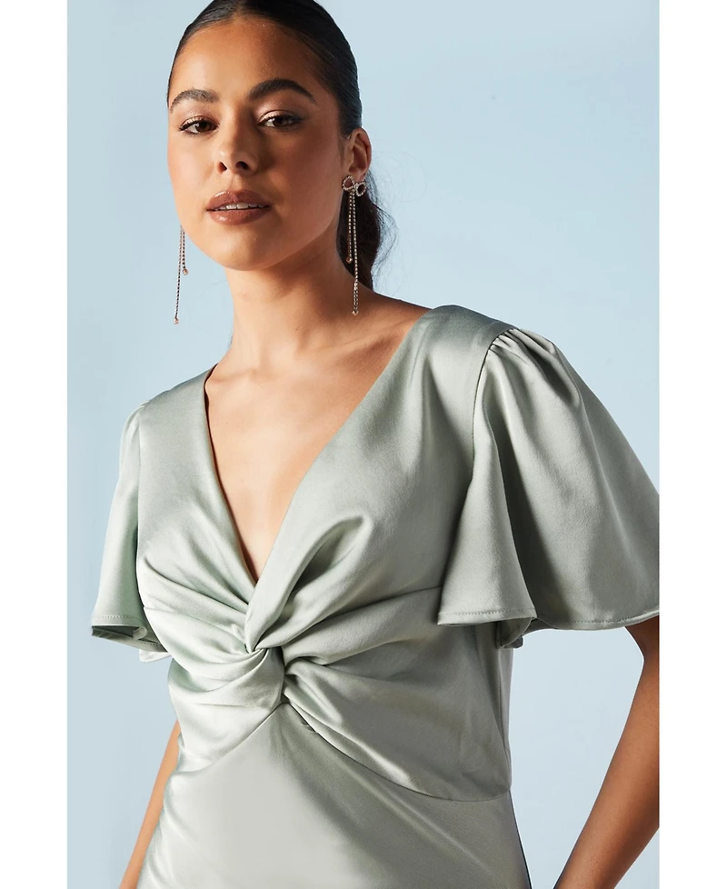 Oasis Satin Midi Bridesmaids Dress