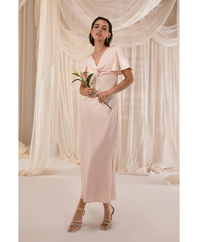 Oasis Satin Midi Bridesmaids Dress