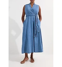 Karen Millen Belted Denim Midi Dress