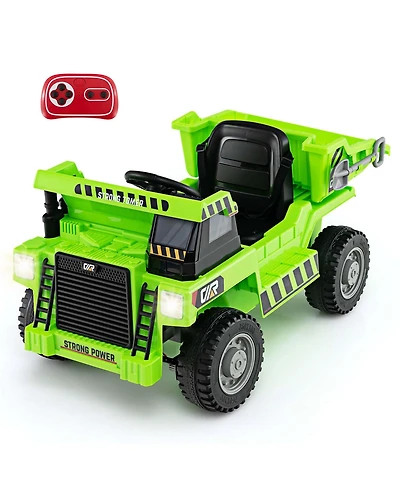 Kids Ride-On Dump Truck with Wireless Connection Music Led Lights Soft Start