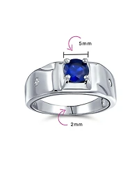 Bling Jewelry 1CTW Royal Blue Cz Solitaire Ring – Sterling Silver Statement Band