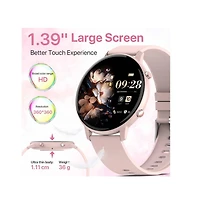 Ruxing Smart Smart Watch Gift For Women, 1.39-Inch Full Touch Screen, Smart Call Watch With Answer And Make Call For Ios And Android Phones, Message P