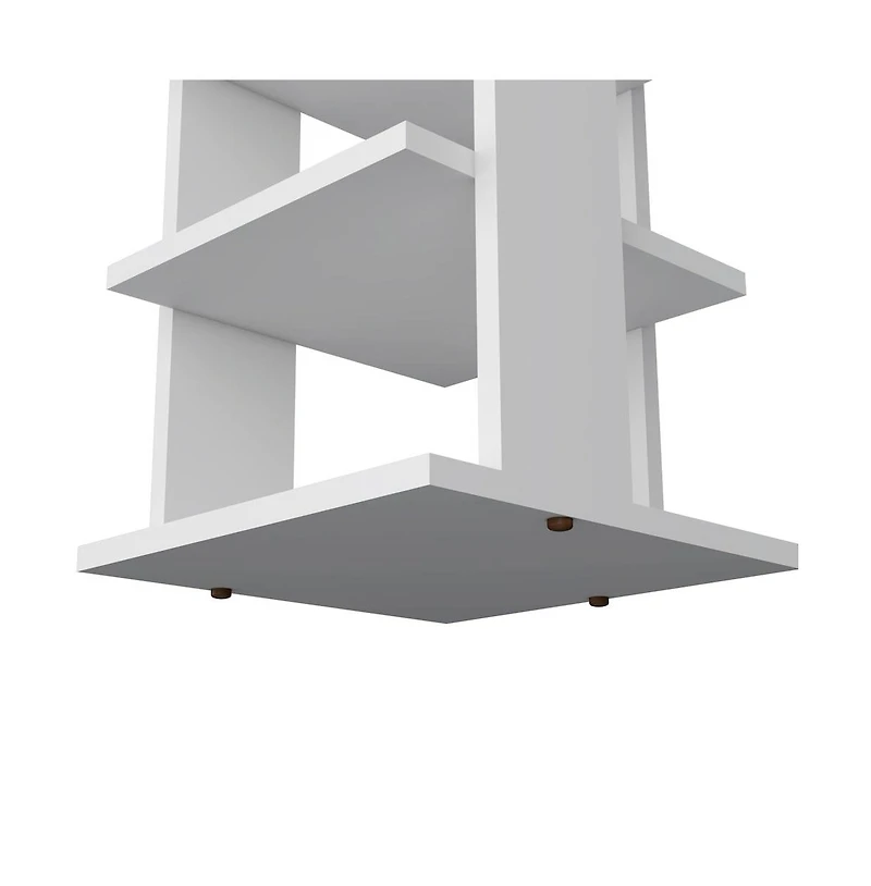 Tuhome Malibu Corner Linen Cabinet White Mdf
