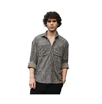 Campus Sutra Men's Faded Corduroy Oversized Shirt
