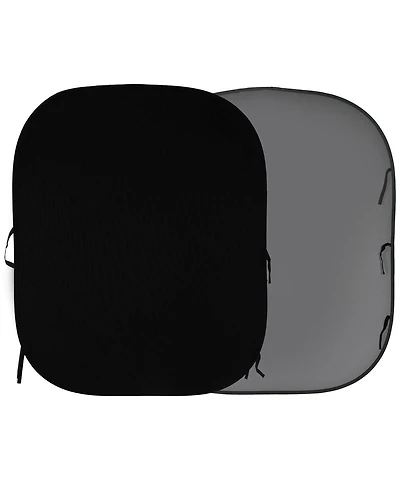 Manfrotto 6x7' Collapsible Reversible Background, Black/Mid Gray