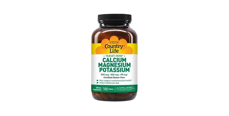 Country Life Cal-Mag-Potassium Target-Mins, 180 Tabs