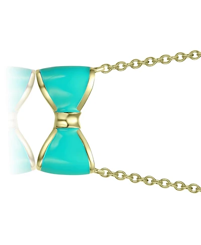GiGiGirl 14K Gold Plated with Colored Enamel Bow Design Necklace