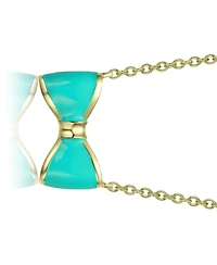 GiGiGirl 14K Gold Plated with Colored Enamel Bow Design Necklace