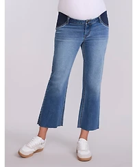 Motherhood Maternity Women's Under the Belly Wide Leg Crop Jeans