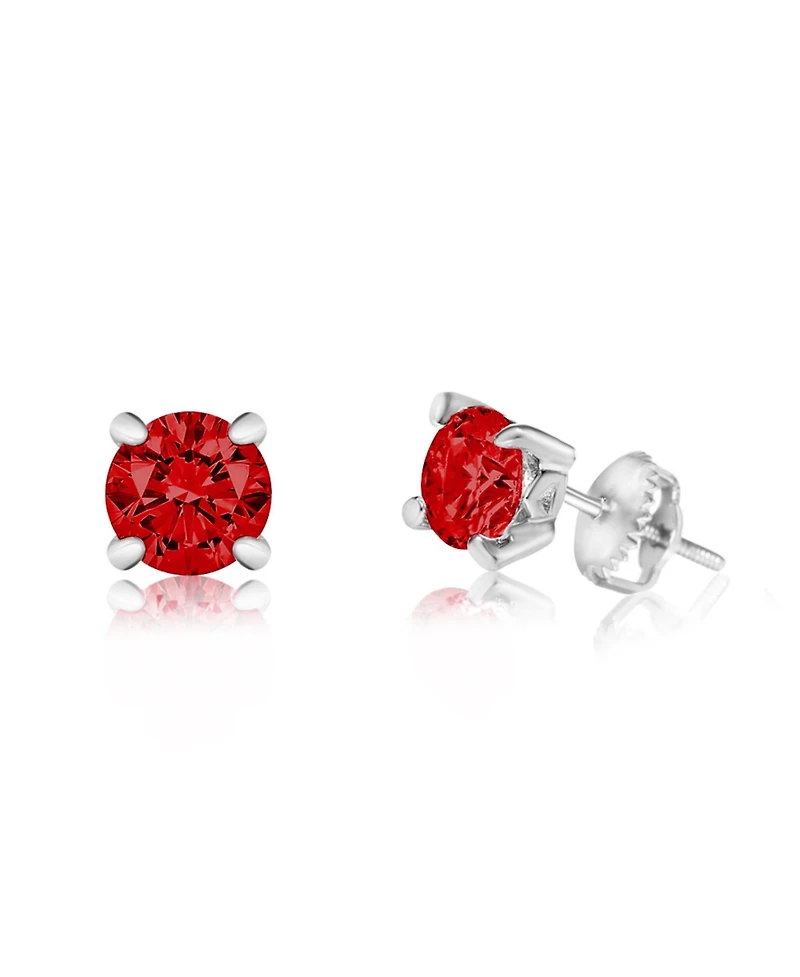 Chanteur Girls /Girl/January Crystal White Gold Palladium Plating Screwstud Earring