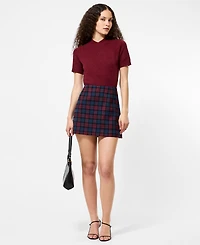 French Connection Women's Plaid A-Line Mini Skirt
