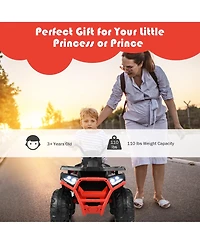12V Kids Electric 4-Wheeler Atv Quad 2 Speeds Ride On Car w/MP3&Led Lights