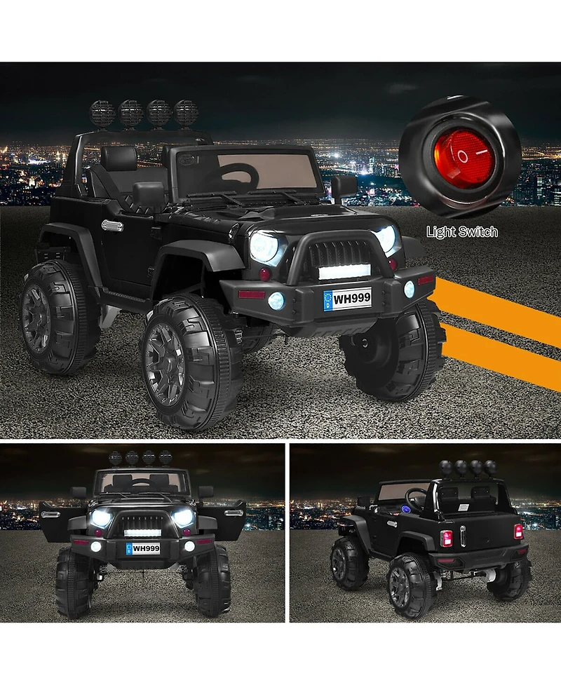 12V Kids Ride On Truck Rc Car w/ Led Lights Music Trunk