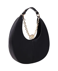Jason Wu Smooth & Suede Pu Shoulder Bag with Chain Logo Detail