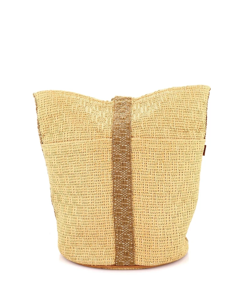 Pre-Owned Hermes Gm Saxo Handbag Woven Straw