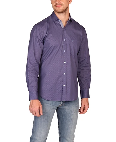 Tailorbyrd Men's Diamond Medallion Long Sleeve Shirt