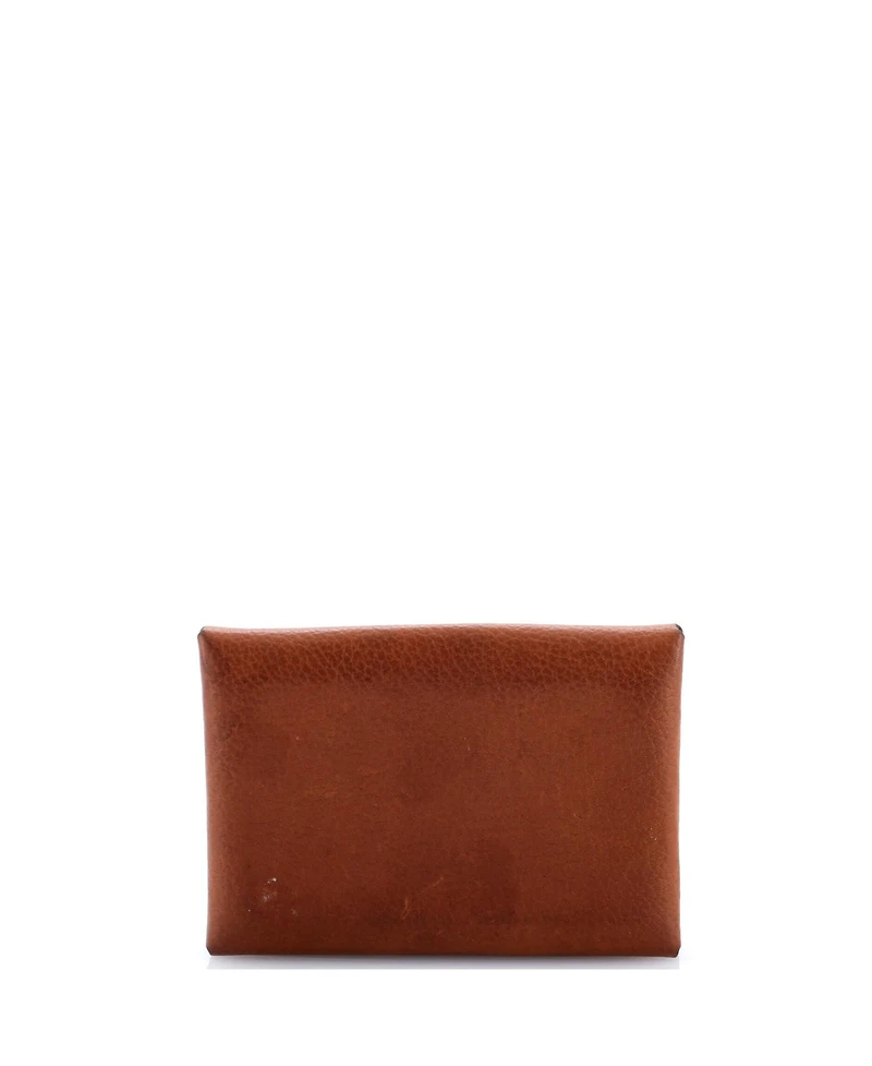 Pre-Owned Hermes Calvi Duo Card Holder Barenia Faubourg