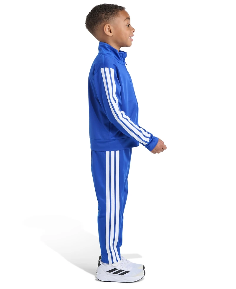 Adidas Toddler and Little Boys 2T-7 Two Piece Long Sleeve, Three Stripes Jacket Jogger Pant Set