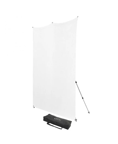 Westcott 8x8' X-Drop Pro Wrinkle-Resistant Backdrop Kit with Stand, High-Key White