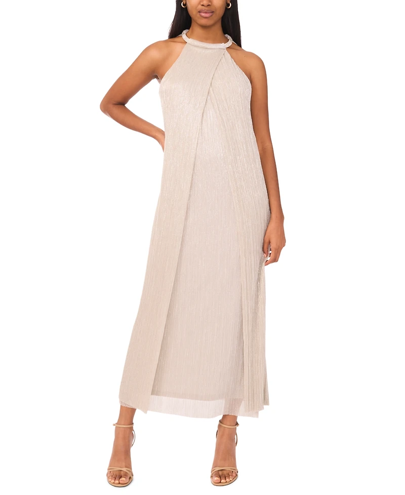 Msk Women's Sleeveless Draped Midi Dress