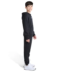 Adidas Big Boys Essential Small Logo 2-Piece Fleece Hoodie and Joggers Set
