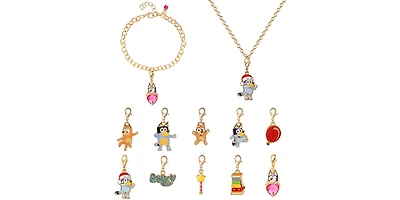 Bluey Charm Jewelry Advent Set with Necklace and Bracelet Chains Interchangable Charms