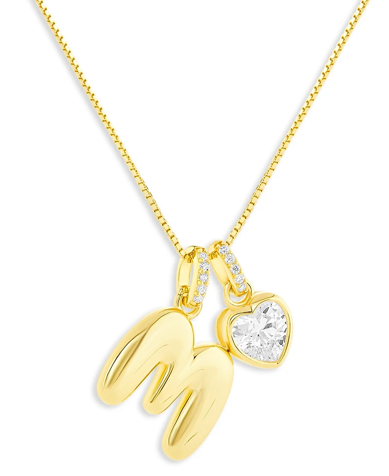 Holiday Lane Letter Initial Charm Necklace in Gold Over Sterling Silver, Macy's Exclusive