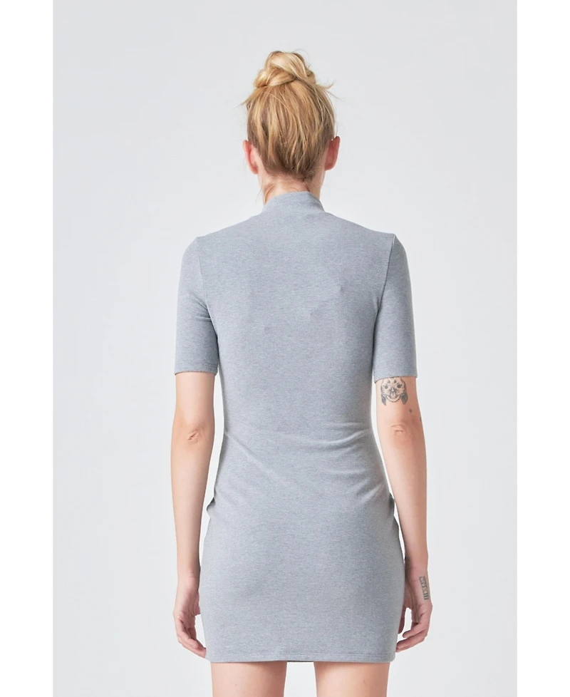 Grey Lab Women's Soft Mock Neck Mini Dress