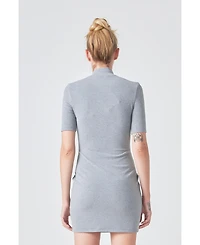 Grey Lab Women's Soft Mock Neck Mini Dress
