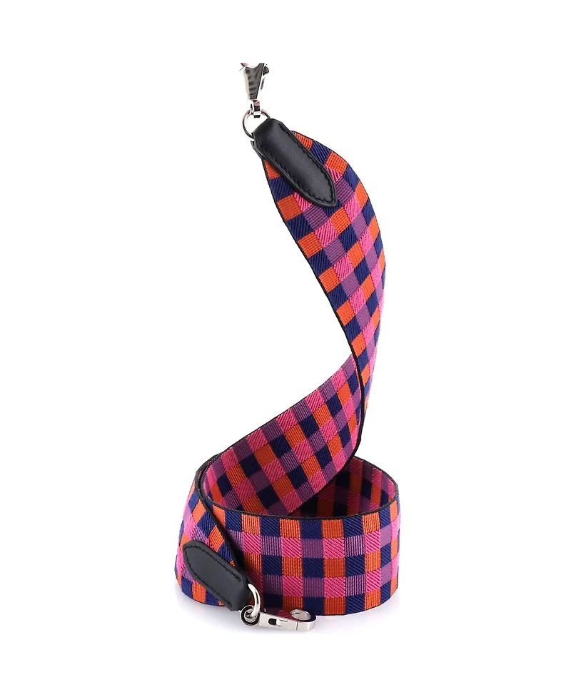 Pre-Owned Hermes 50 Sangle Shoulder Strap Maxi Quadrille Canvas