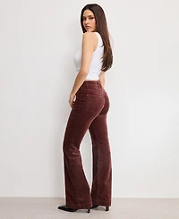 Good American Women's Flare Corduroy Mid-Rise Pants