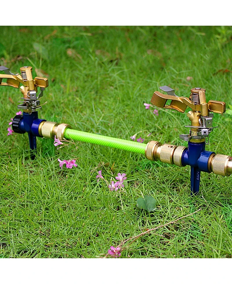 Twinkle Star Brass Impact Sprinkler Adjustable Pattern Watering Sprinklers 3-Pack
