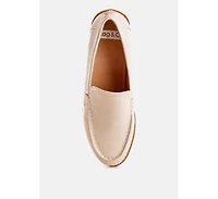 Corleone Pleather Stacked Heel Loafers Women
