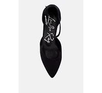 Rozita Microfiber Block Heel Sandals Women