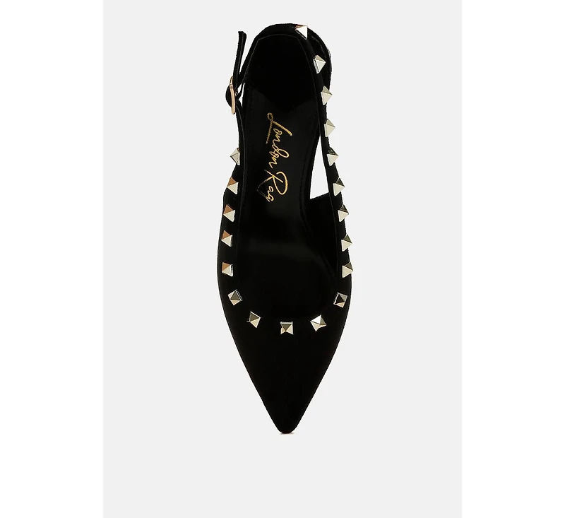 Ameya Stud Emebllished Microfiber Sandals Women
