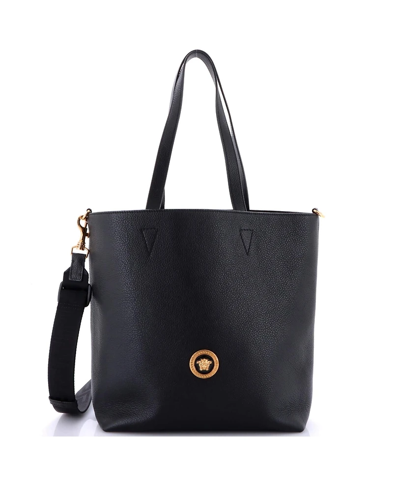 Pre-Owned Versace Tall La Medusa Convertible Shopper Tote Bag Leather Leather