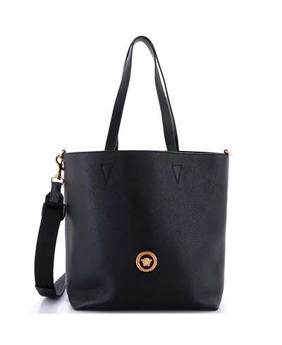 Pre-Owned Versace Tall La Medusa Convertible Shopper Tote Bag Leather Leather