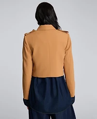 Kenneth Cole Women's Twill Cropped Military Jacket