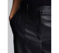 Kenneth Cole Women's High Rise Pintuck Cropped Capris Pants