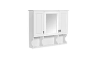 Slickblue Wall-Mount Medicine Cabinet with Mirror and Open Storage for Bathroom